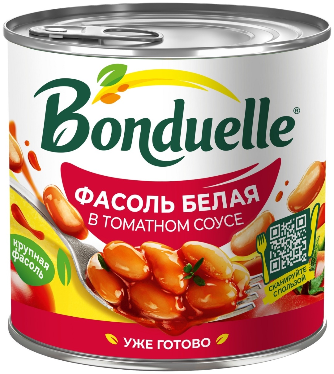 Bonduelle фасоль белая в томатном соусе 400 г