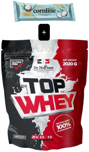 Протеин Dr.Hoffman Top Whey Черника + батончик Cornline нейтральный 2020 г