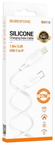 Кабель Borofone USB TypeC (M), Lightning, 1 м, BX113 белый