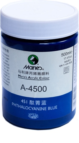 Акриловая краска Maries 500 ml Phthalocyanine blue MECHTA HUDOZHNIKA