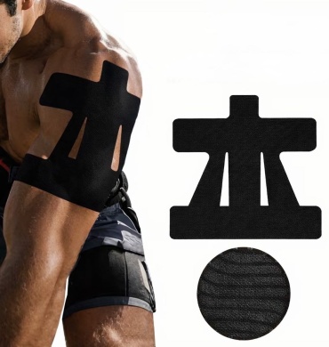 Kinesio Tape Преднарезанный для мышц плеча 0.5 м черный
