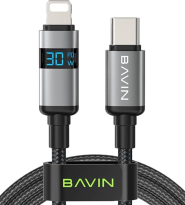 Кабель BAVIN Lightning, 1.2 м, 69369850206686 черный