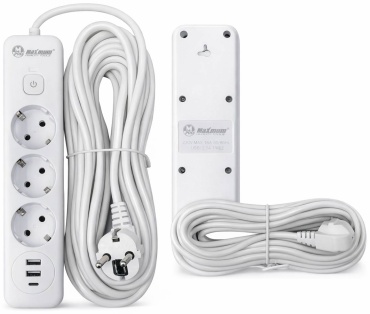 Сетевой фильтр MAXIMUM 2 USB 1 TYPE-C, 8 м