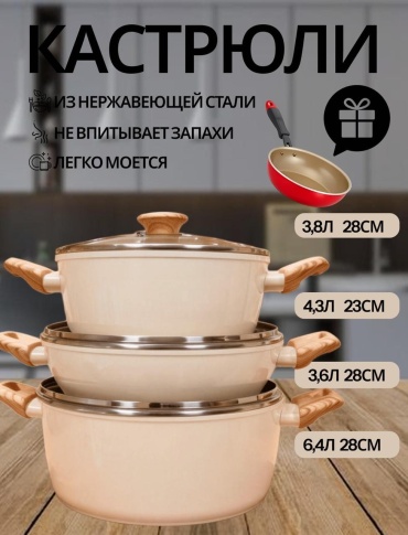Набор кастрюль 30450147_878586060 3 в 1