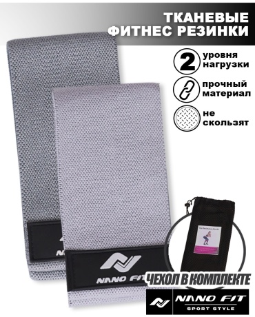 Фитнес-резинка NANO FIT Nano gray set 2 in 1 2 шт 25 кг