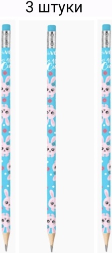 Карандаш deVENTE 5032114 Rabbit, HB, 3 шт