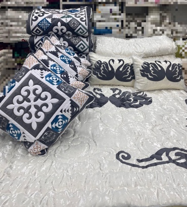 Комплект корпе с подушками 200x80, вата, синтепон, серый