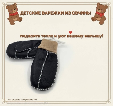 Варежки размер 3 черный