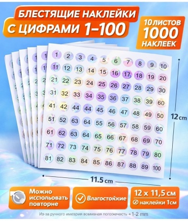 Наклейки цифры