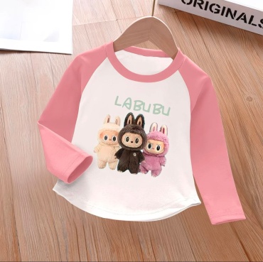 Лонгслив белый, розовый