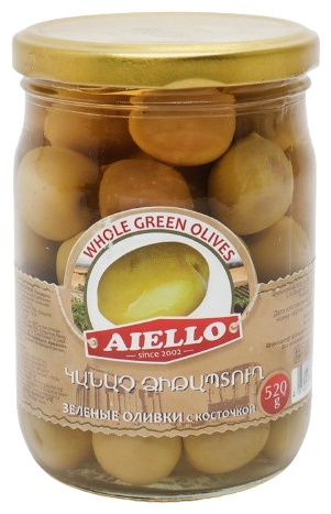 Aiello оливки зеленые с косточкой 500 г