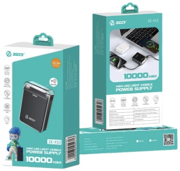 Внешний аккумулятор ZEQI ZE-X52 10000 мАч черный