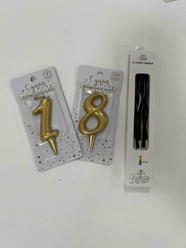 Свеча цифра 18, 3 шт