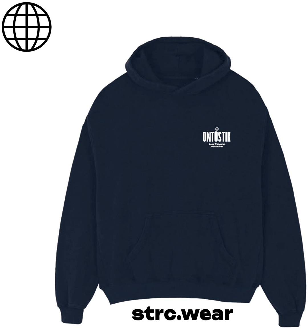 Худи ONTUSTIK oversize inst:strc.wear темно-синий
