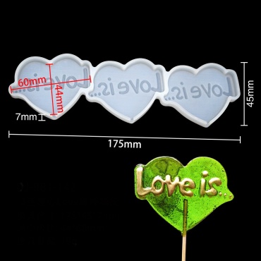 Форма DIY для конфет, для леденцов, для сахарных петушков Love is LDC-331, силикон