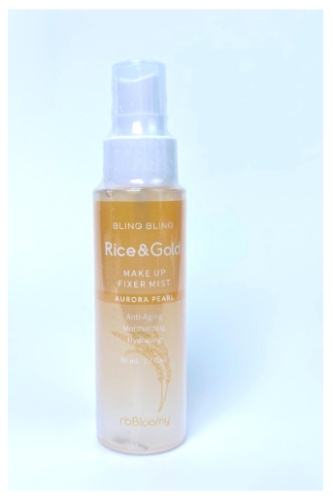 RbBloomy Rice &amp; Gold Make Up Fixer Mist Aurora Pearl фиксатор макияжа для лица 80 г