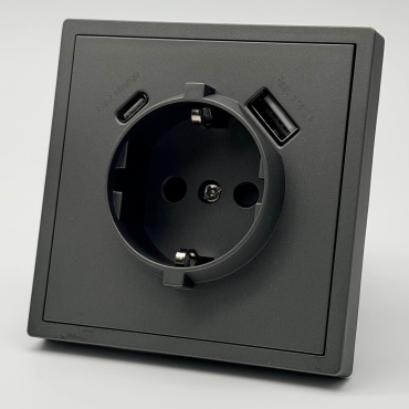 Розетка USB Империя света Art MTC-015, серый, графит