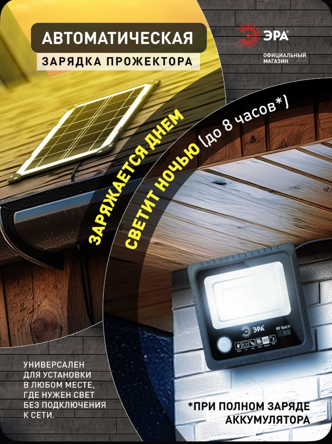 Прожектор Эра ERAPRO-50W черный