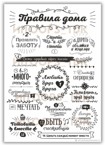 Постер Правила дома 21x30 см