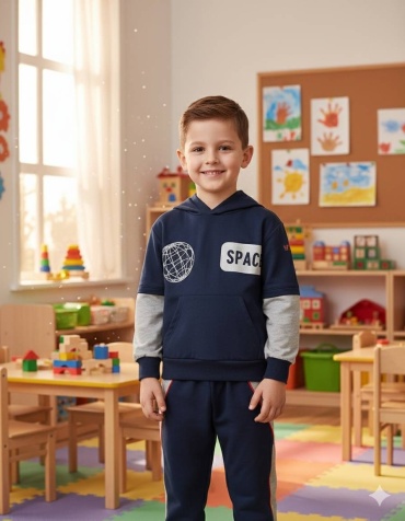 Спортивный костюм синий, серый