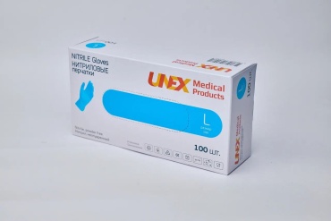 Unex перчатки Нитрил XS синий 100 шт