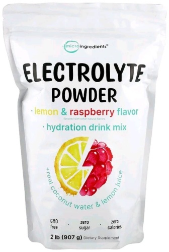 Предтренировочный комплекс MicroIngredients Micro Ingredients, Electrolyte Powder, hydration drink mix Lemon &amp; raspberry 907 г