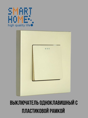 Выключатель клавишный SMART HOME MP001_P2-1F_GD, золотистый