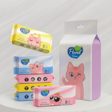 Детские влажные салфетки Flovell Care Kitty 48 шт