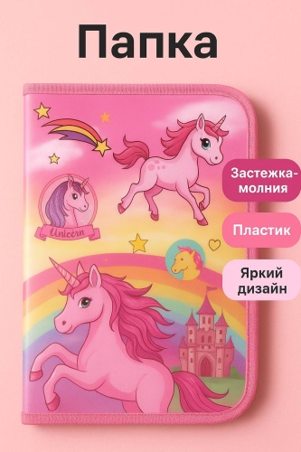 Папка Единорог (Unicorn) А4, А4, мультиколор