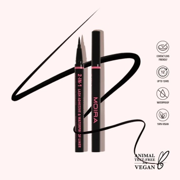 MOIRA 2-in-1 Lash Adhesive & Waterproof Liner подводка-фломастер черный 01