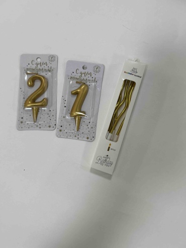 Свеча цифра 21, 3 шт