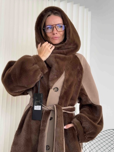 Дубленка коричневый