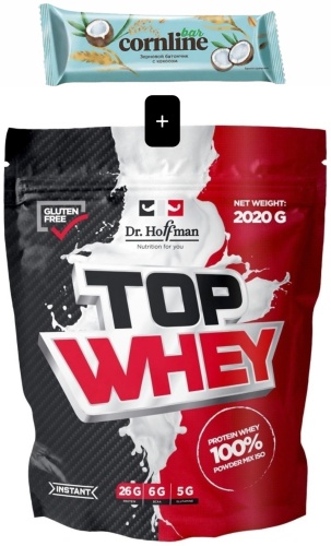 Протеин Dr.Hoffman Top Whey Баунти + батончик Cornline Bounty 2020 г