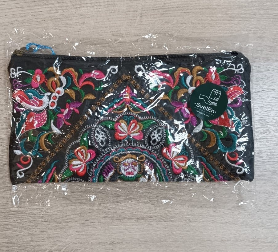 Косметичка текстиль черный 14X26 см