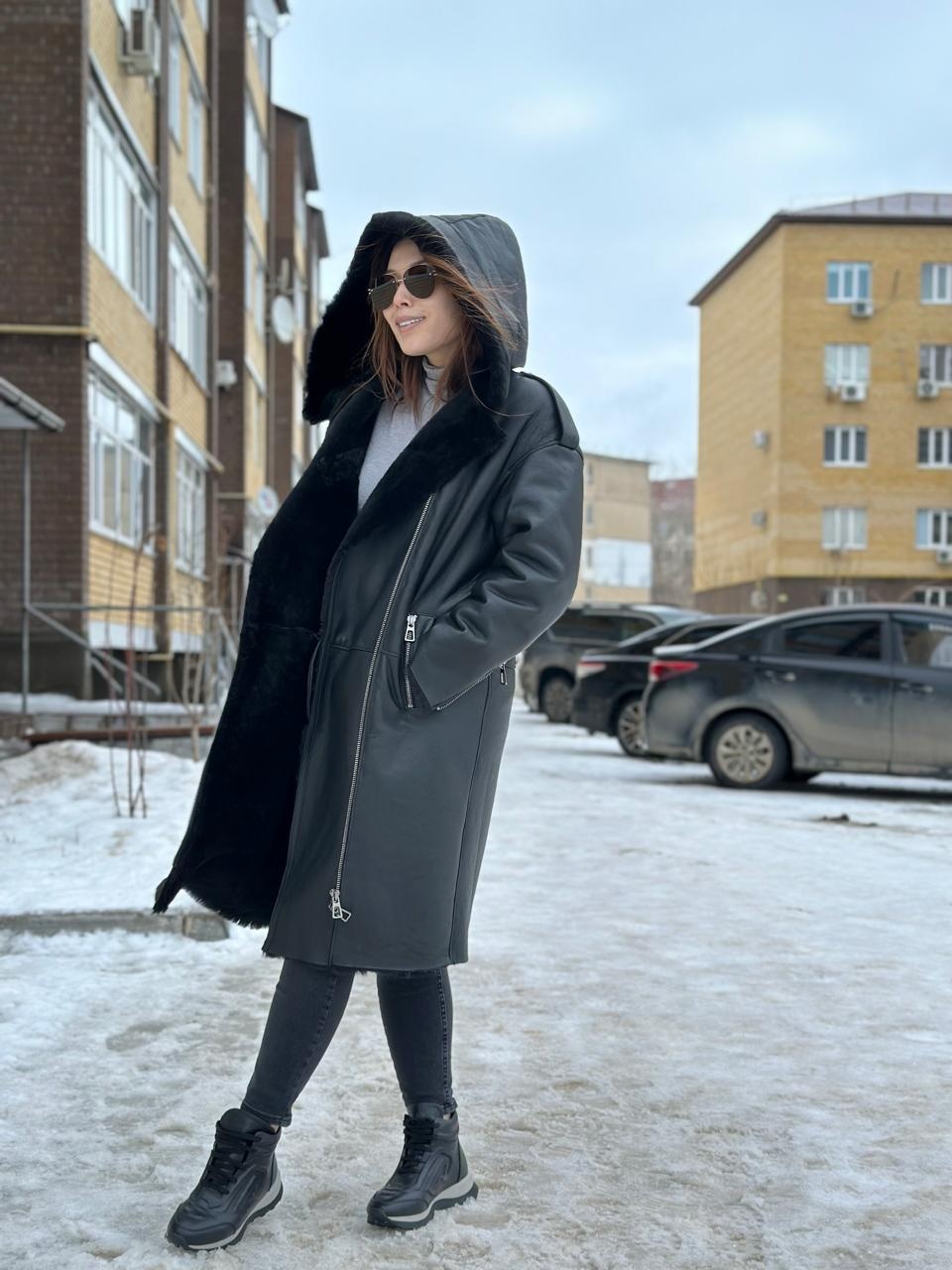Дубленка черный
