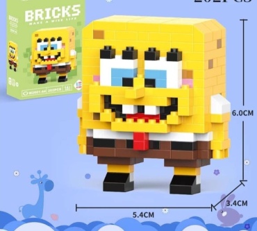 Конструктор BRICKS Спанч Боб, мини лего, деталей 190 шт