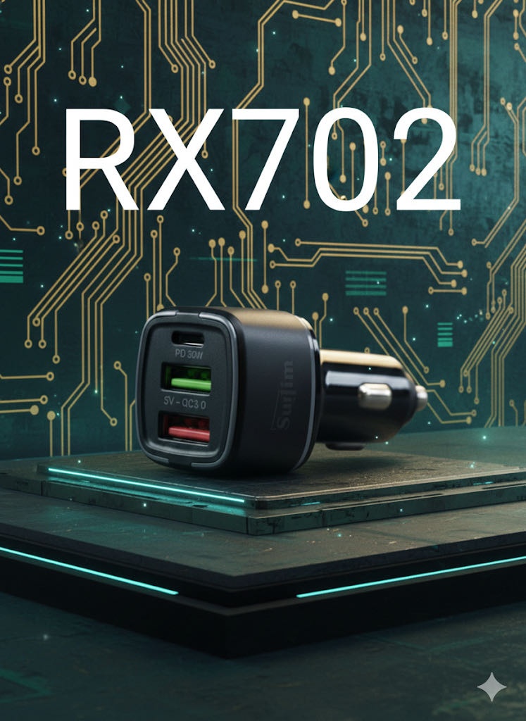 Зарядное устройство Sulim RX-702- Авто зарядка USB Type-C, USB 30 Вт черный