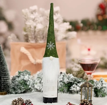 Чехол «Эльф» на бутылку Зеленый 1шт 37 см