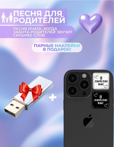 Именной подарок Флешка Песня на заказ для родителей