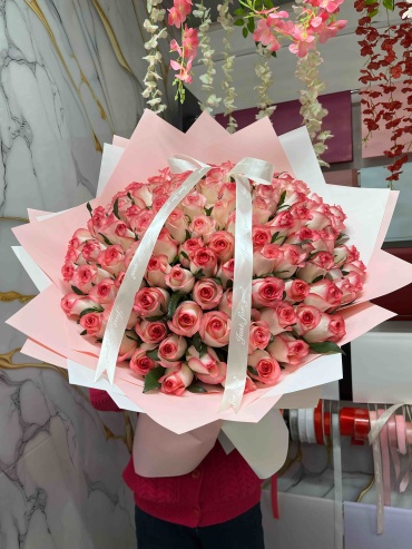101 шт роза Джумелия 70-80см ASL.flowers.astana