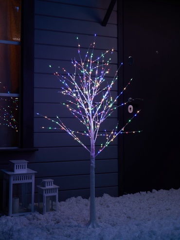 Luazon Lighting Светодиодное дерево «Яркие светлячки» 1.5 м, 300 LED, постоянное свечение, 220 В, свечение мульти 150 см