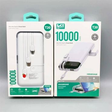 Внешний аккумулятор T20 10000 мАч белый