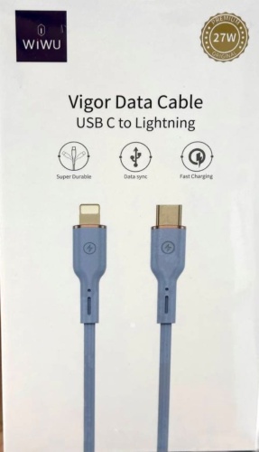 Кабель WIWU USB TypeC (M), Lightning (M), 1.2 м, голубой