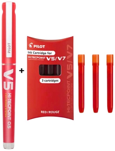 PILOT HI-TECPOINT V5 cartridge system палочки для отрисовки эскиза 4 шт