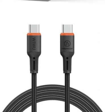 Кабель WIWU USB TypeC (F), USB TypeC (M), 1 м, черный