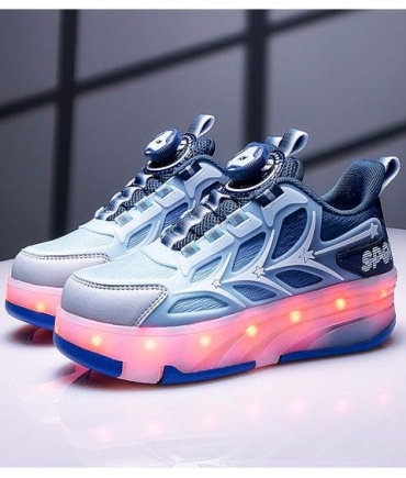 Роликовые кроссовки LED Roller Sneakers синий 29