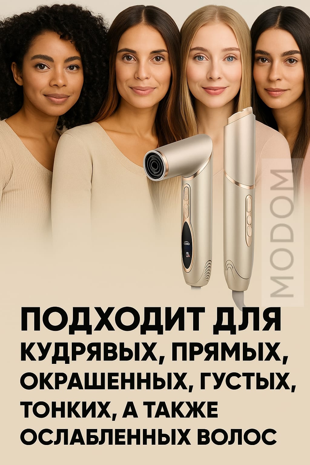 MODOM 818 стайлер золотой