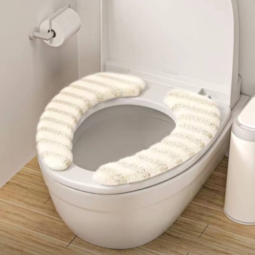 Чехол на сиденье для унитаза, Бежевый 39.5x14 см