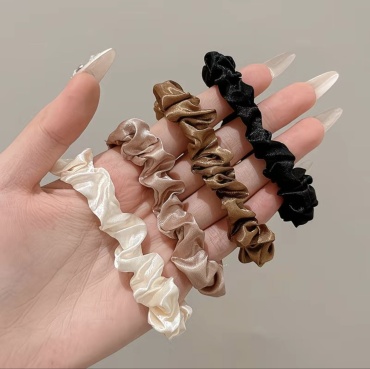 HandMade резинка 4 шт, черный, белый, коричневый, молочный