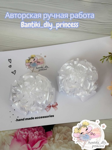 Bantiki_dly_princess резинка бант 2 шт, белый